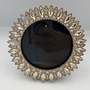 Parisian Home Sunburst Rhinestone Picture Frame 4x4 Tabletop Display Silver